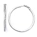 Sterling Silver Cubic Zirconia 50MM Eternity Channel Set CZ Hoop Earrings