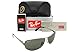 New Authentic Ray-ban Rb 3342 004/58 60mm Gunmetal & Polarized Natural Green