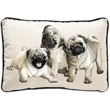Fiddler's Elbow Pug Puppies Leslie Anderson Designer Decorative Dog Pillow