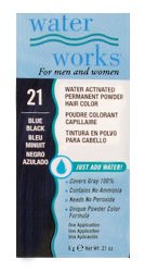 Water Works Permanent Powder Hair Color - #21 Blue Black .2 oz. (Pack of 2)