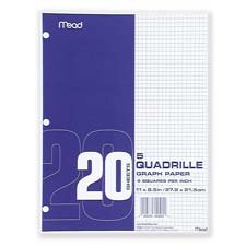 Mead : Graph Paper - 3HP - Quad Ruled - 20 Sh PK - 8-1 2 Mead : Graph Paper - 3HP - Quad Ruled - 20 Sh PK - 8-1 2