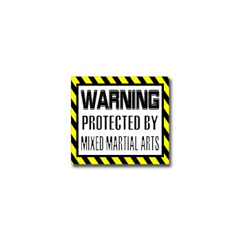 Warning Protected by MIXED MARTIAL ARTS - Window Bumper Sticker
