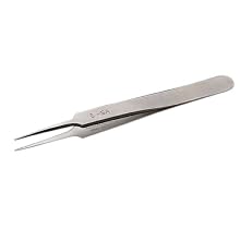 Erem 5SA Stainless Steel Straight Micro Point Tweezer, 4.5" Overall Length