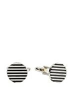 Ortiz & Reed Gemelos Silver-Color Brass Cufflinks (Metal / Negro)