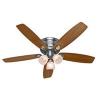 Hunter 23903 Low Profile IV Plus - 52' Ceiling Fan, Antique Pewter Finish with Washington Cherry/Eurasian Wood Blade Finish