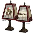 OTTAWA SENATORS Team Logo Hand Painted ART-GLASS TABLE LAMP (14" Tall with 7" Wide Glass Shade)