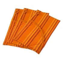 Rachael Ray Orange Stripe Moppine Oven Mitts Set of 3