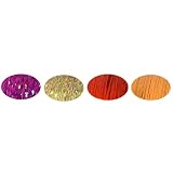 Piz-Zaz Hair Glimmer Tinsel 4 Color Set: Caldo Pink, Rio Red, Sweet Orange, Hot Champagne + Hair Art PIn-Tail Comb