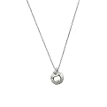 Sterling Silver Hearts of Promise .01 ct.t.w. Genuine Diamond Pendant Necklace