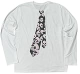 スカルTシャツ スカル柄のネクタイをプリントしたフェイクロングスリーブ Tシャツ SKULL TEI