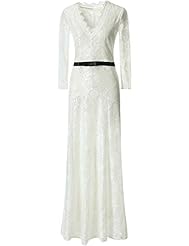 V-neck Mermaid Floral Print Polyester Lace Evening Dress/Bridesmaid Dress/Wedding Party Dress/Maxi Dress 