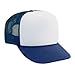 OTTO Polyester Foam Front 5 Panel High Crown Mesh Back Trucker Hat - NVY/Wht/NVY