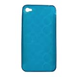 CASETRONICS Glossy Sky Blue Circles Hybrid Silicon Gel Soft Silicon Case for Apple iPhone 4G