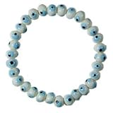 White Blue Evil Eye Bracelet