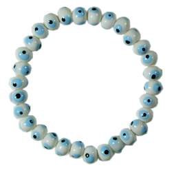 White Blue Evil Eye Bracelet