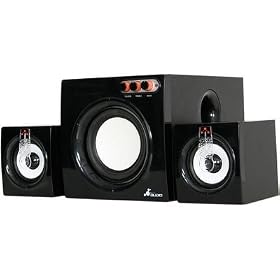 LandSound Piano Black 2.1 Multimedia Speakers with White Cones