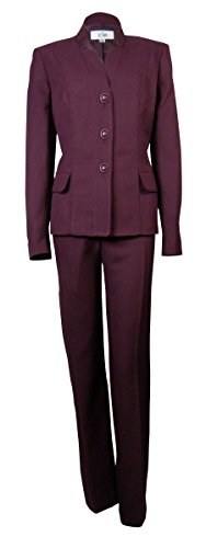 Le Suit Women's Pleated Crepe Vienna Pant Suit