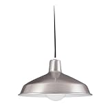 Sea Gull Lighting 6519-98 One-Light Pendant, Brushed Stainless Finish with Black Cord