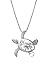 Honolulu Jewelry Company Sterling Silver Turtle and Hibiscus CZ Necklace Pendant with 18