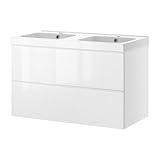 GODMORGON/ NORRVIKEN 洗面台（引き出し×2） M64 / ホワイト[イケア]IKEA（S39879588）