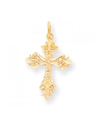 10k Yellow Gold Cross Charm - Religious Jewelry