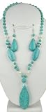 Turquoise Drop Natural Stone Necklace & Earring Set