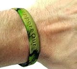 Camouflage Green Support Our Troops Wristband
