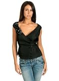 Womens AYC Layered Silk Wrap Tie Blouse w/Self Belt