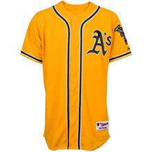 MLB Men's Oakland Athletics Six Button Authentic Alternate Jersey (Gold) (Gold, 52/XX-Large)