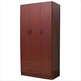 3-Door Wardrobe - Mahogany