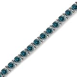 1 CT Blue Diamond Bracelet 9K White Gold