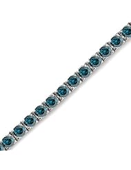 3 CT Blue Diamond Bracelet 14K White Gold