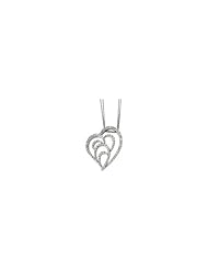 14K White Gold - 1 1/3 ct Tw Diamond Heart Necklace