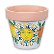 Handmade Medium Flowerpot with Sun and Fruit From Italy