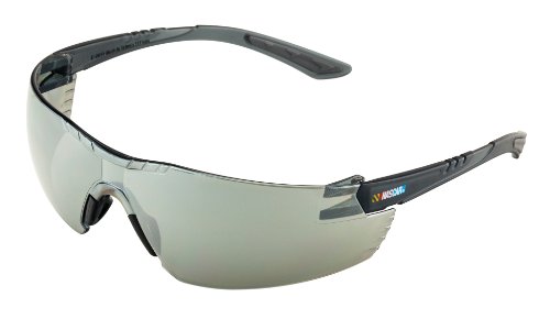 Encon Nascar 442 Wraparound High Performance Safety Eyewear with Gray Tip, Silver Mirror Lens, Gray Frame
