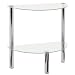 Crystal Clear and Chrome 2-Tier Half Moon Side End Coffee Table