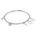 Jewelry : 14K White Gold Rolo Link "I Love You" Charm Bracelet 7.2"