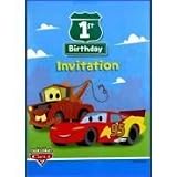 Disney Cars 1st Birthday Invitations Card 8ct