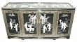 Asian Furniture & D&eacute;cor - 60" Fine Chinese Black Lacquer Slant Front Buffet Cabinet Credenza w/ MOP