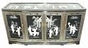 Asian Furniture & D&eacute;cor - 60" Fine Chinese Black Lacquer Slant Front Buffet Cabinet Credenza w/ MOP