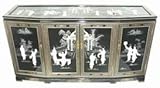 Asian Furniture & Décor - 60" Fine Chinese Black Lacquer Slant Front Buffe ....