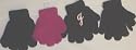 Set of Four Pairs of One Size Magic Stress Mittens for Infants Ages 0-2 years with Customer Chosen Ivory Monogram Letters.