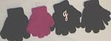 Set of Four Pairs of One Size Magic Stress Mittens for Infants Ages 0-2 years with Customer Chosen Ivory Monogram Letters.