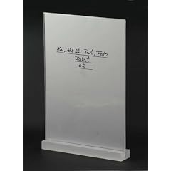 Hinweisst�nder ACRYL A4 298 x 210 mm - Hinweisschild Angebotstafel Speisekartenhalter Werbetafel Tischst�nder Men�kartenhalter Schild Tafel Kartenhalter St�nder Angebotsst�nder Tischangebot Tischtafel Werbeschild Werbest�nder Werbetafel ideal f�r Werbung und Angebote Namensschild Empfang Fotost�nder Fotorahmen