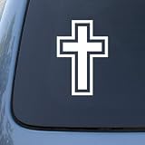 CROSS CHRITIAN JESUS GOD - Car, Truck, Notebook, Vinyl Decal Sticker #1980 | Vinyl Color: White