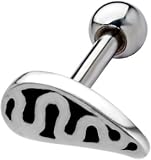 925 Sterling Silver TRIBAL SNAKE Helix Cartilage Ear Stud Barbell - Cartilage Piercing