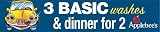 3 Basic Washes and Dinner for 2