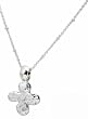 Beaucoup Designs Hammered Cross Charm Pendant on 18" Silver Station Chain