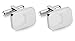 White-Gold Plated Monogram Initial Engraved Stainless Steel Manâ€™s Cufflinks With Gift Box -Personalized Alphabet Letterâ€™s By Lux & Pier (J- White Gold)