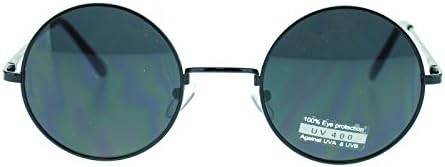 Classic John Lennon Style Round Circle Sunglasses: Black